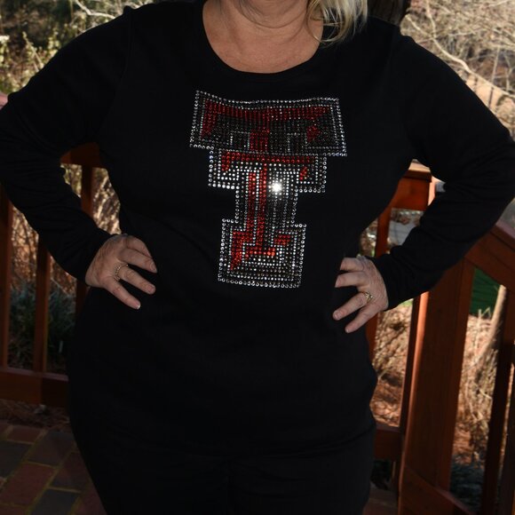 Texas Tech RN rhinestone long sleeve shirt XS S M L XL XXL 1X 2X 3X 4X… - Picture 1 of 6